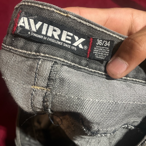 Vintage gray avirex jeans with white stitching - Picture 2 of 4